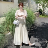 清冷感气质套装裙女2025夏季新款优雅大气泡泡袖上衣半身裙两件套，女装套装/套裙，2C196