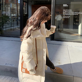 白色收腰中长款羽绒服女冬季新款高级感气质显瘦保暖白鸭绒外套潮，女装羽绒服，2C196