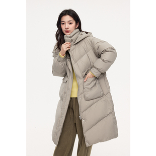 詩凡黎90鴨絨中長羽絨服2023冬新款 外套女3EB180531 商場同款