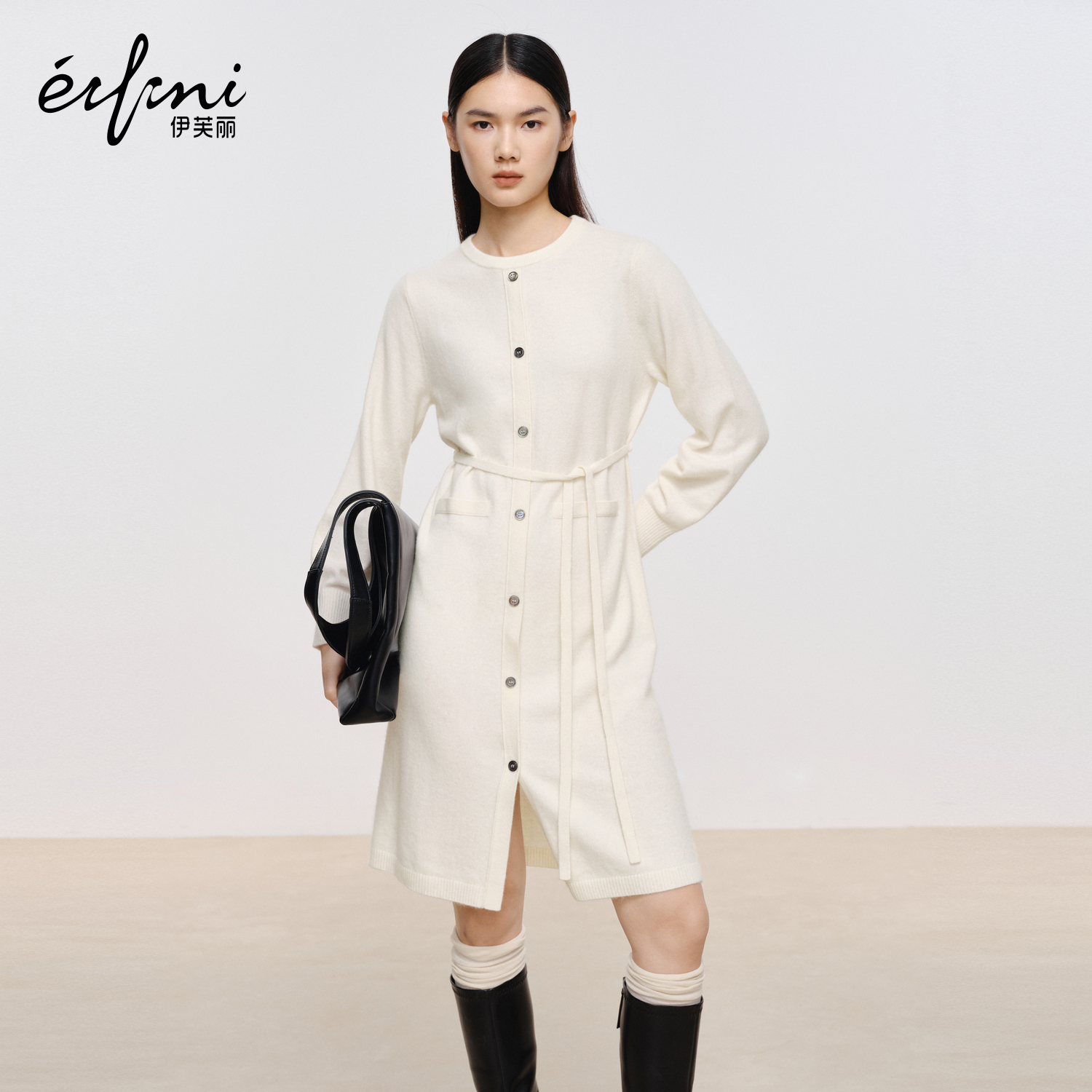 【商场同款】伊芙丽简约休闲连衣裙2024秋装新款1EA393381