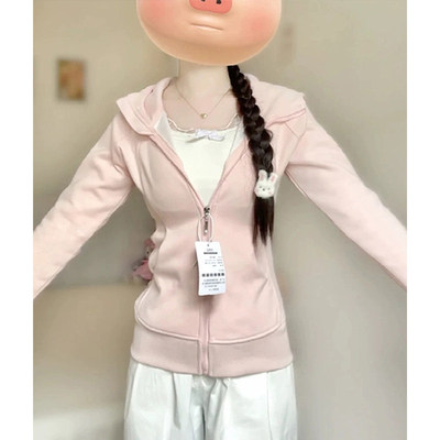 修身卫衣外套女巨好看的