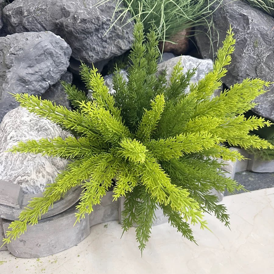仿真豆瓣草 软胶把束狐尾天门冬地面造景插花配饰仿真塑料小植物