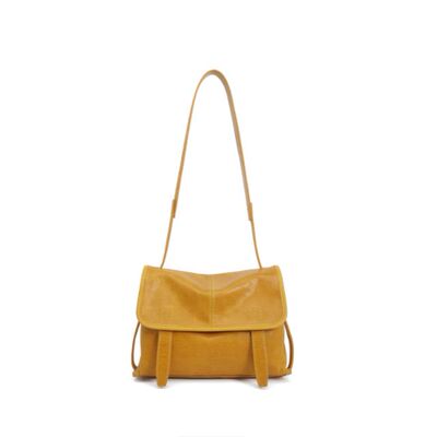 【张丫丫优选】高级感软皮信使包斜挎通勤百搭黄色托特包F6312
