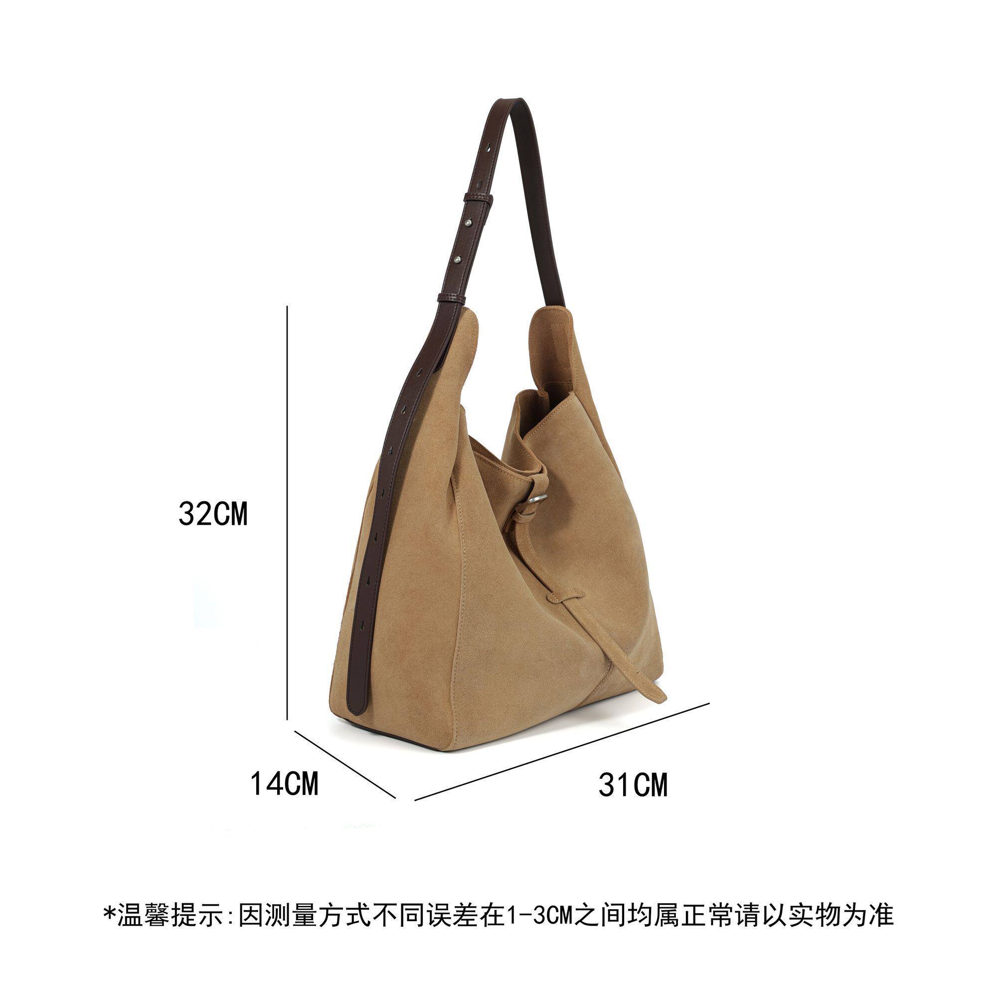 【张丫丫优选】优雅风磨砂托特包搭扣单肩包手拎包5720-卡其色