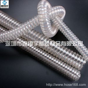 壁厚15mm重型聚氨脂钢丝缠绕管印刷机通风管扫路除尘车吸尘管