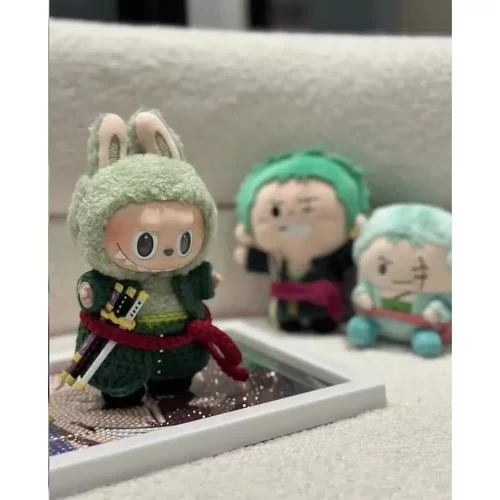 labubu拉布布搪胶衣服娃衣v2v1拉不不头套帽子心动马卡龙17cm