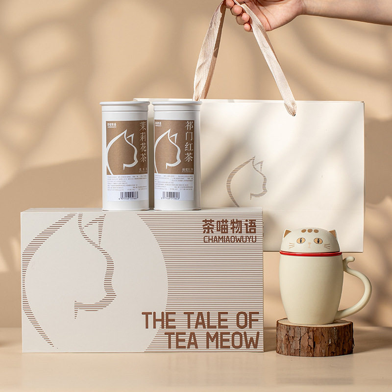 茶喵物语陶瓷猫咪办公杯礼盒