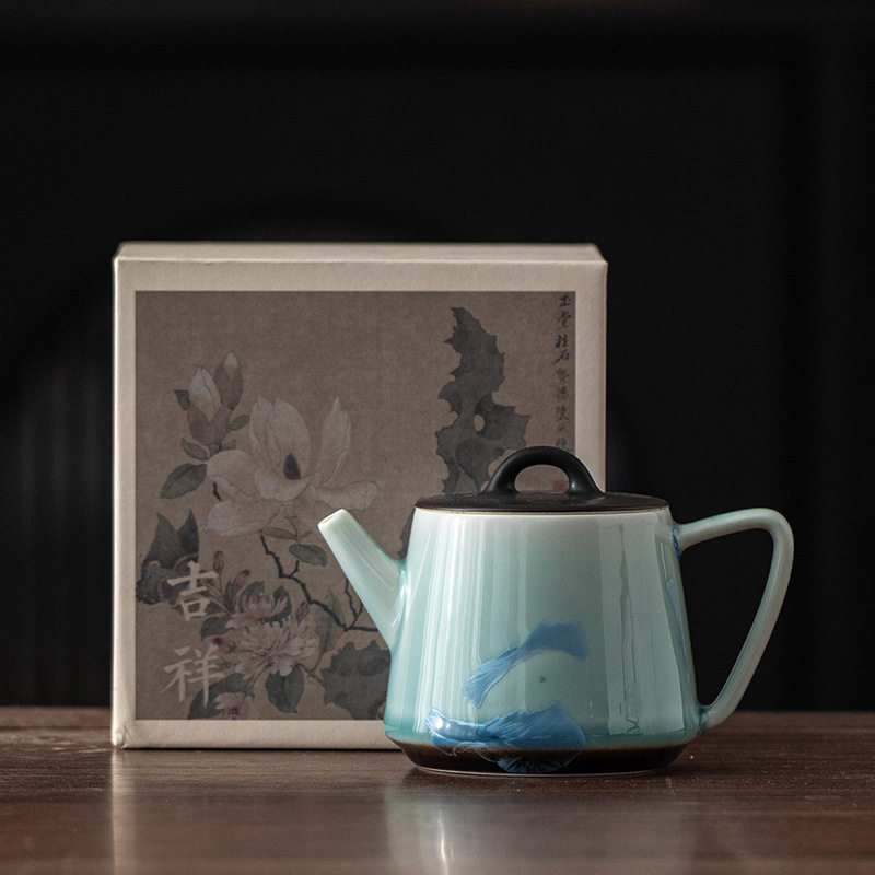 窑变结晶冰花蓝茶壶62