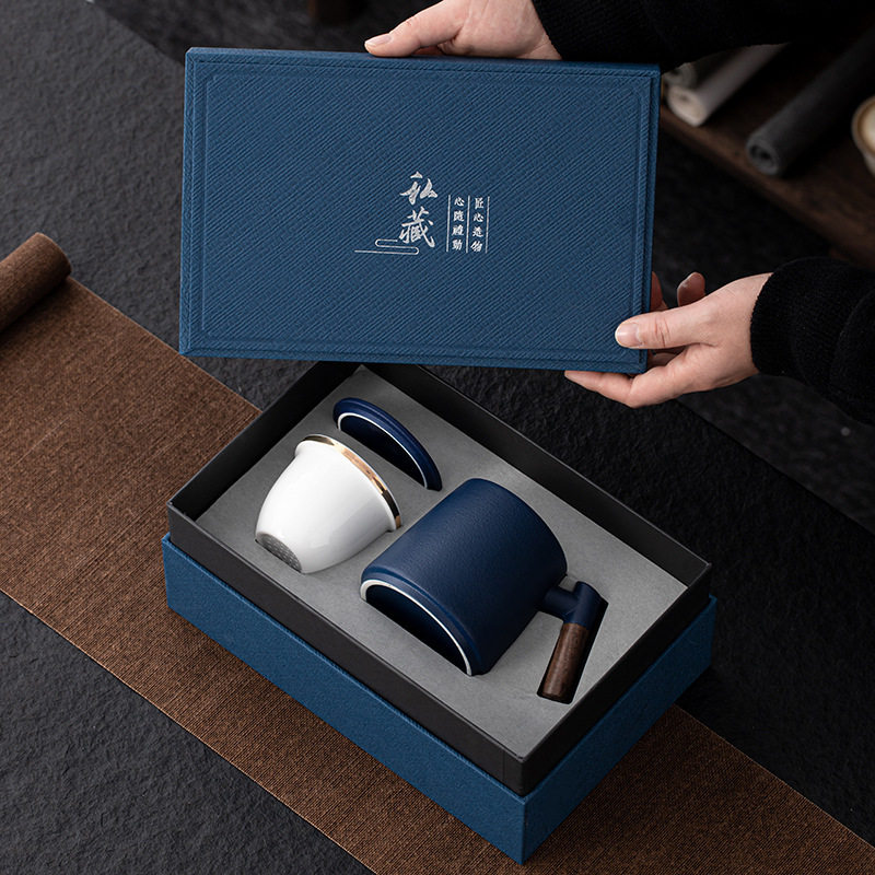 陶瓷水杯定制logo礼盒