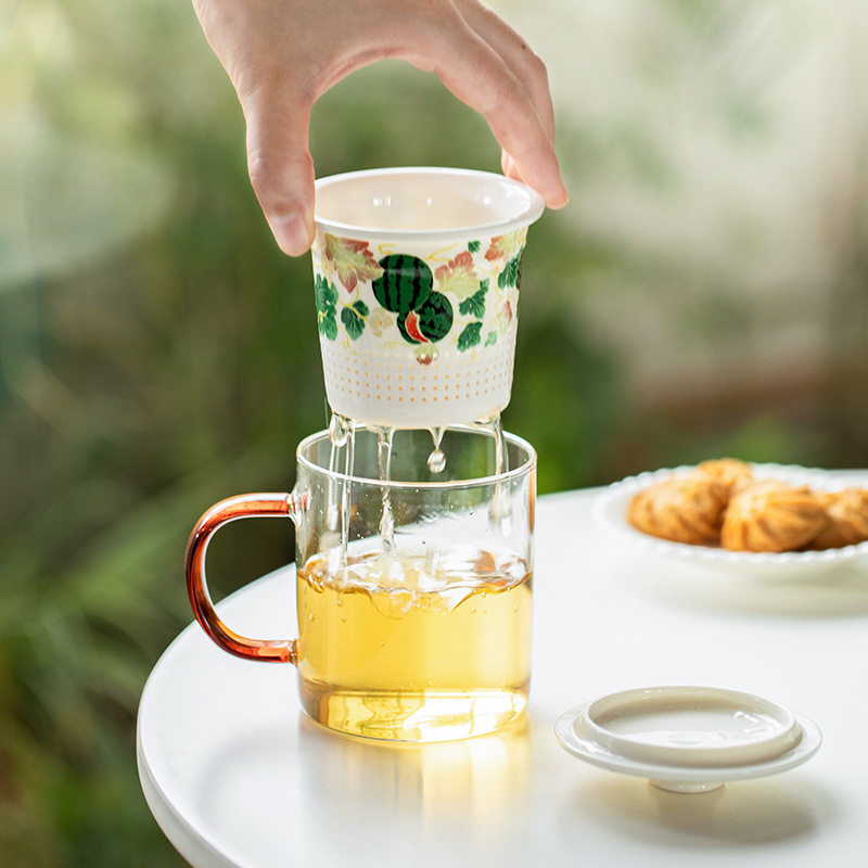 水果陶瓷内胆茶水分离马克杯