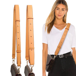 适用LV细牛皮背带替换老花麻将包手提带斜挎包包肩带配件腋下包带