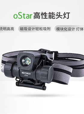 纳丽德 oStar 户外头灯可拆可充电多功能强光头灯战术头盔灯