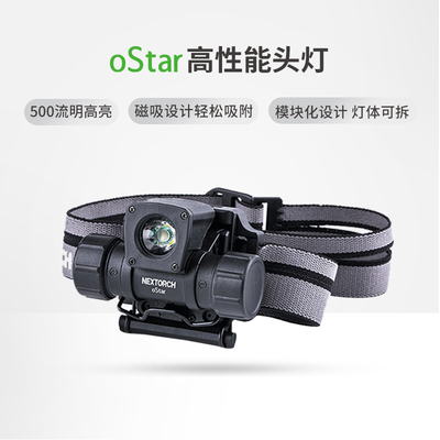纳丽德 oStar 户外头灯可拆可充电多功能强光头灯战术头盔灯