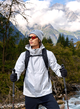 诺诗兰单层冲锋衣男士23秋冬新款衣帽可拆徒步运动旅行NWJDH5779S