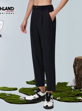 诺诗兰休闲裤女春夏户外款哈伦防泼弹力透气快干徒步裤NCPDT2211S