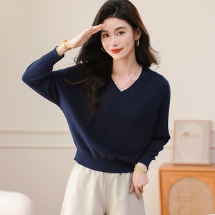 遮肚毛衣微蝙蝠衫 2025新款 女装 套头衫 百搭线衣 宽松显瘦短款 时尚