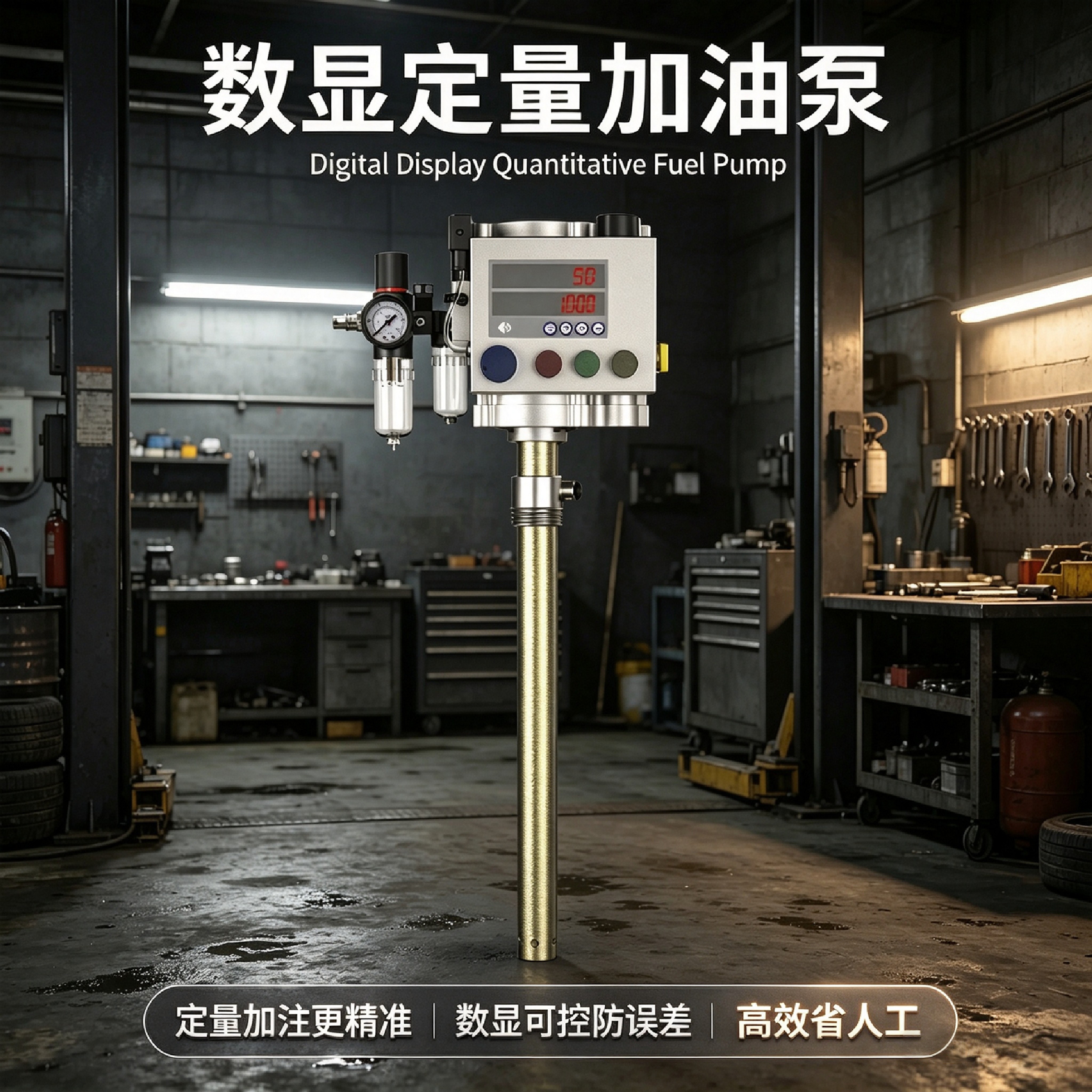 电眼新款气动抽油泵高粘度机油抽油泵数显定量加注机大油桶加注器