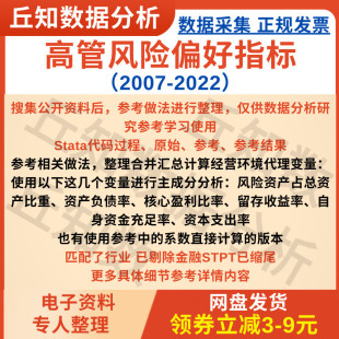 高管风险偏好指标Stata代码过程（2007-2022）主成分分析降维汇总