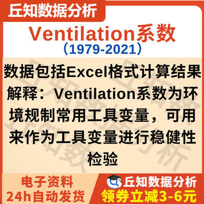 Ventilation系数为环境规制常用工具变量稳健性检验Excel格式