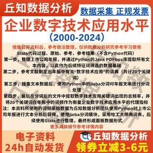 企业数字技术应用水平2024-2000上市公司年报关键词词频Stata数据