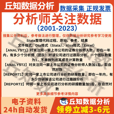 分析师关注数据2023-2001分析师人数研报数量含Stata整理代码参考