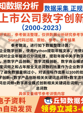 上市公司数字创新2000-2023数据Python年报文本分析Jieba分词结果