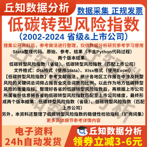 低碳转型风险指数2024-2002年省级匹配上市公司数据表稳健性企业