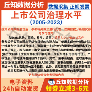 上市公司综合治理水平2023-2005 含Stata代码 主成分分析参考结果