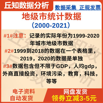 地级市统计数据，面板数据，Excel文件，地级市数据分析，年度