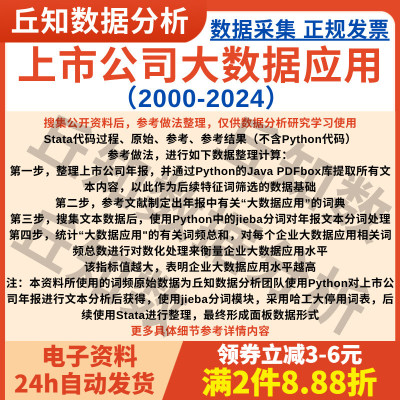 上市公司大数据应用2024-2000年报关键词词频提取Stata表格Excel