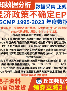 年度经济政策不确定性指数EPU1995-2023 SCMP数据整理含Stata代码