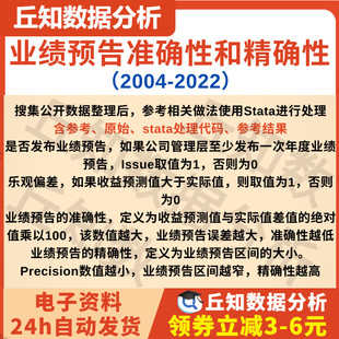 业绩预告准确性和精确性2022-2004含stata处理代码  上市公司数据