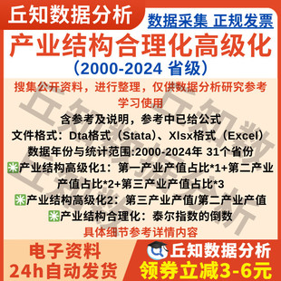 省产业结构合理化高级化2024-2000数据excel面板无缺失含参考说明
