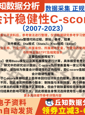 会计稳健性C-score2023-2007 含Stata处理代码 Basu模型拓展 盈余