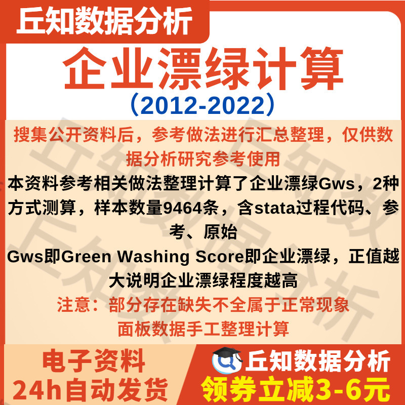 企业漂绿GreenWashingScore计算2022-2012两种方式Stata计算代码