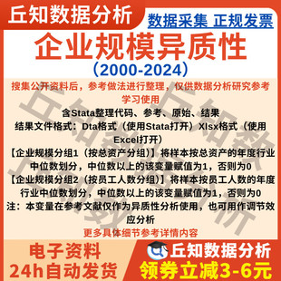 企业规模异质性2024-2000年上市公司数据分组变量含Stata代码过程