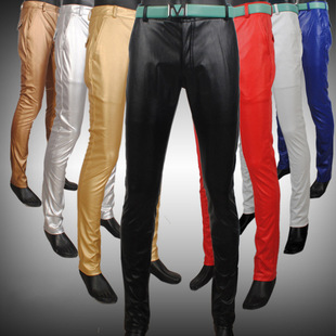 皮裤 骑行机车皮裤 小脚紧身弹力PU男士 修身 子防水工作服 男潮流薄款