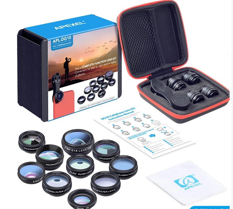 APEXEL滤镜广角微距增距十合一套装 通用手机镜头 爱派赛APL-DG10|ruв категории Цифровые аксессуары, аксессуары для мобильных телефонов, телефон фотографии частей, объектив мобильного телефона - от Buy2taobao.com для оказания профессиональной услуги покупки агента Taobao
