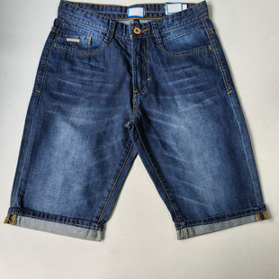 薄款 脚合体直筒五分裤 男式 折裤 255167 纯棉牛仔短裤 夏季