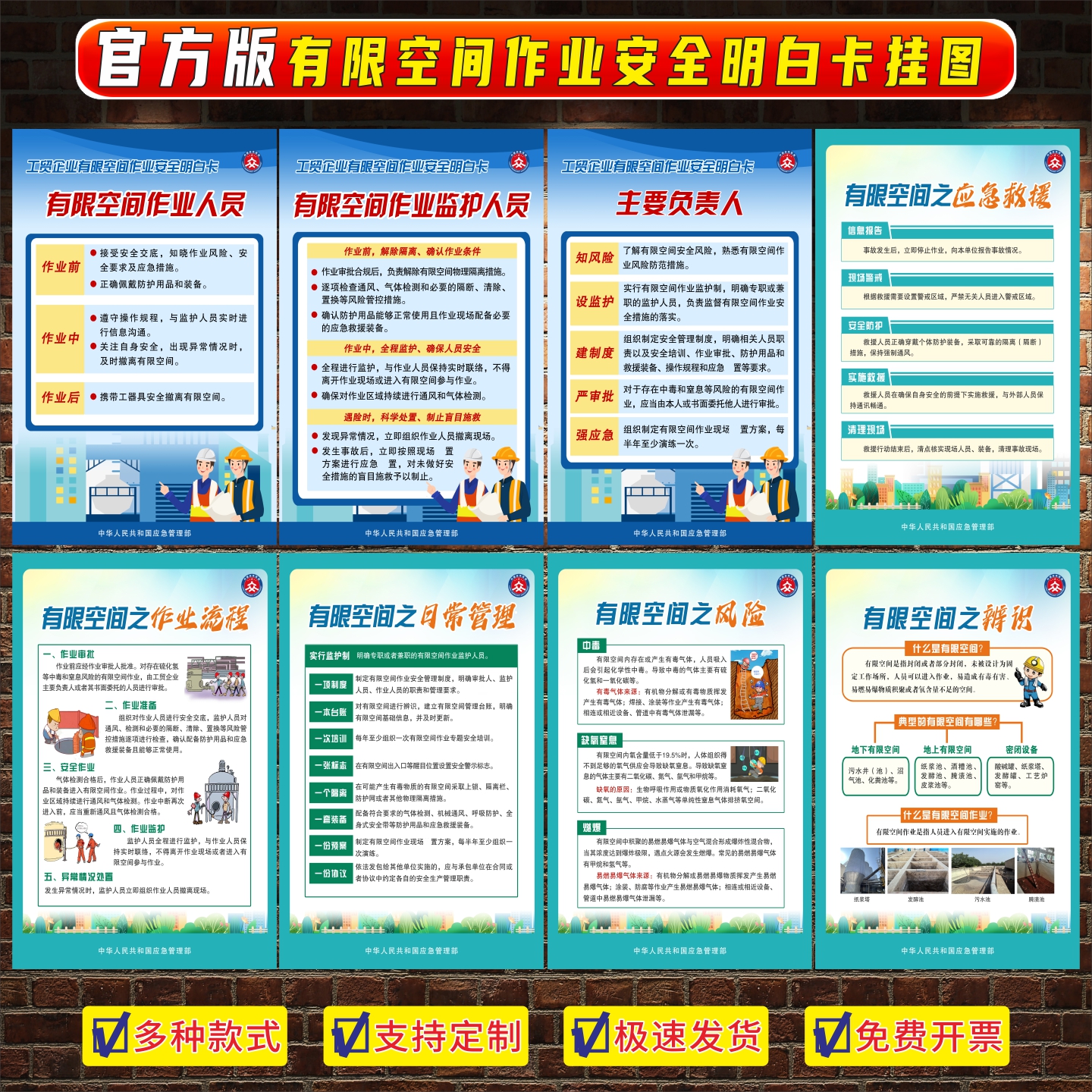 有限空间安全作业宣传海报墙贴画