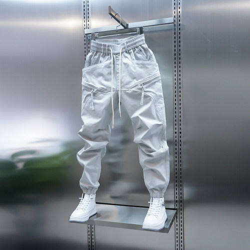 男士新款大口袋束脚休闲裤