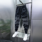 春秋季 百搭哈伦裤 新款 弹力小束脚拼接牛仔裤 渐变色休闲裤 潮流男士