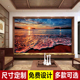 海边椰树大型壁画3d夕阳落日海滩风景客厅卧室沙发电视背景墙壁纸