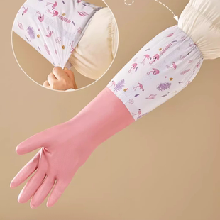 洗碗手套女防水橡胶加绒冬季 厨房耐用型刷洗衣衣服皮家用加厚家务