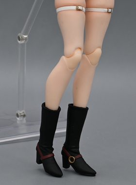 1/12兵人配件figma骑士靴高跟长靴6寸蜗之壳机娘女素体鞋子作战靴