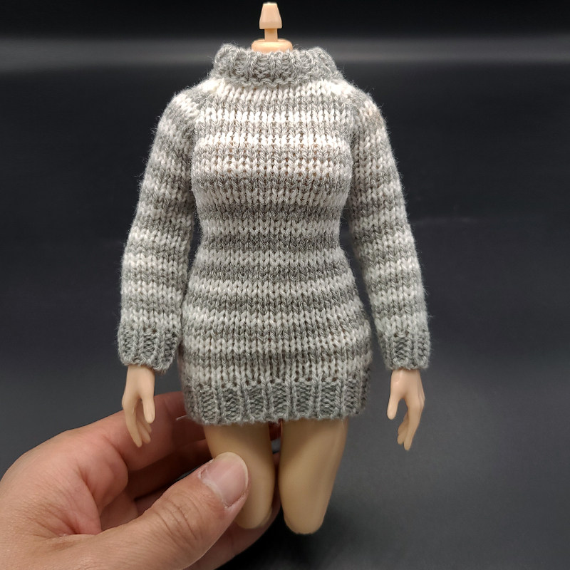 1/6兵人衣服配件包臀毛衣bjd性感修身12寸包胶女人偶素体手办模型