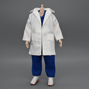 1/12兵人衣服配件romankey医生护士服6寸方大头vtoys男素体白大褂