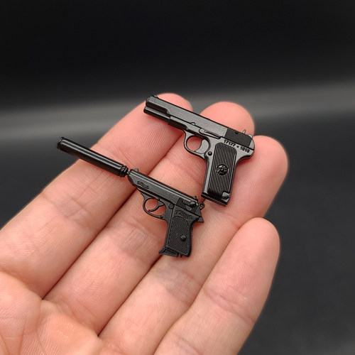 1/6兵人武器配件ht黑帮手枪模型