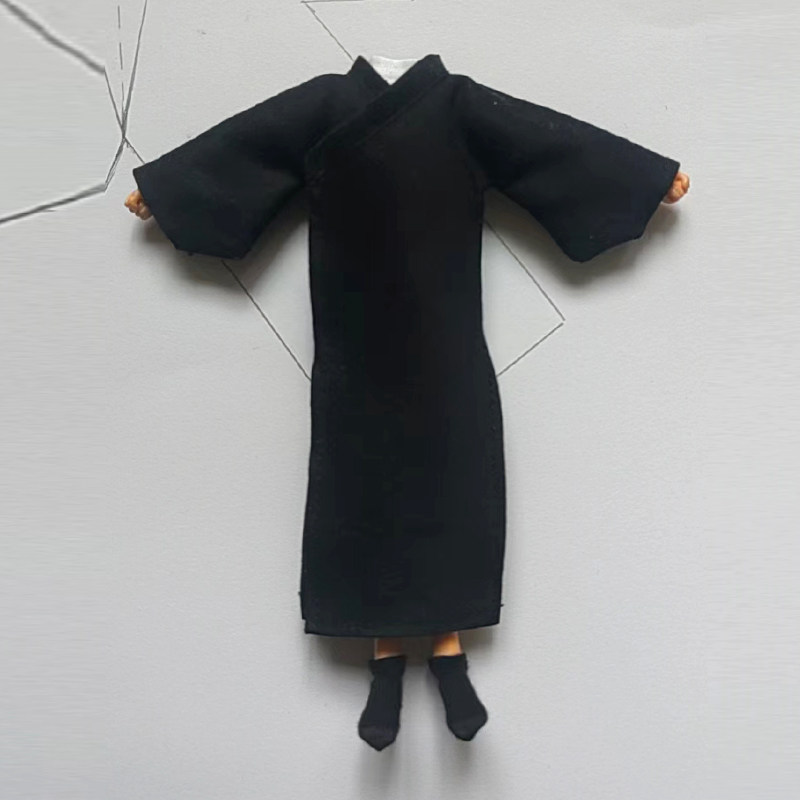 1/12古代兵人衣服配件三国长袍汉服6寸shf手办模型素体大褂外袍子