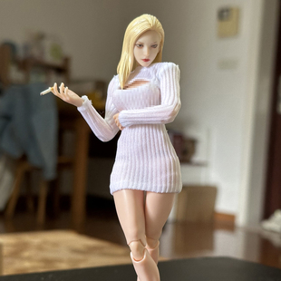 romankey x cowl女素体1/12兵人衣服紧身衣连衣裙毛衣6寸机娘服装